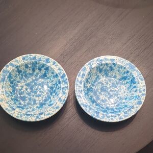 Homer Laughlin Blue Speckled Dinnerware Plates